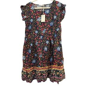 Keluummi Boho Floral Print Dress 18 NWT